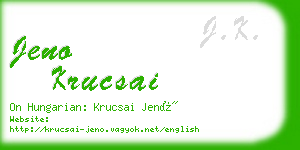 jeno krucsai business card